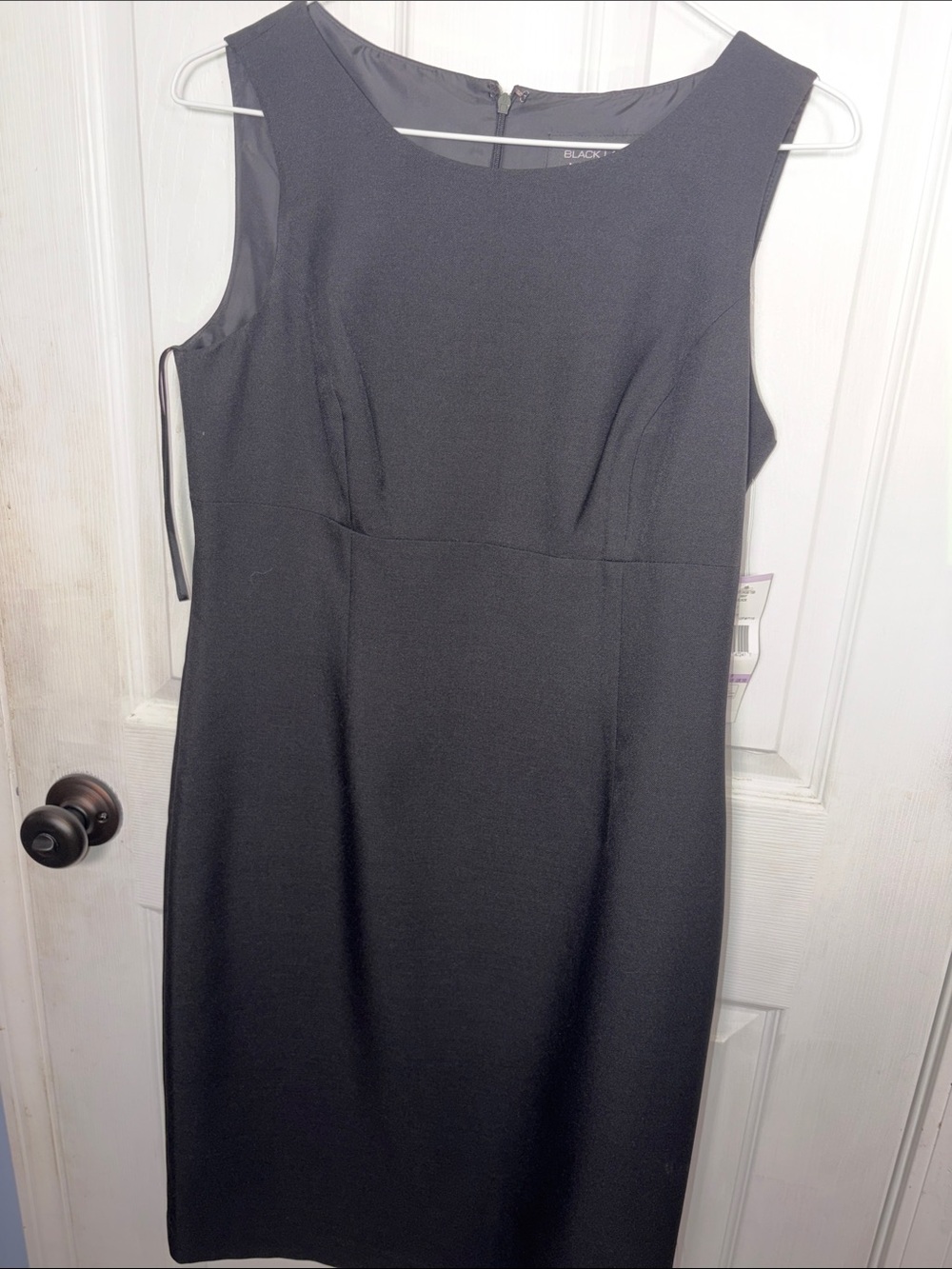 Black Label by Evan-Picone Black Sleeveless Midi Sheath Dress